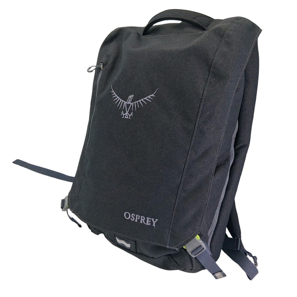 Osprey Backpack One Size Black Green Nylon Laptop Compartment Hiking Daypack